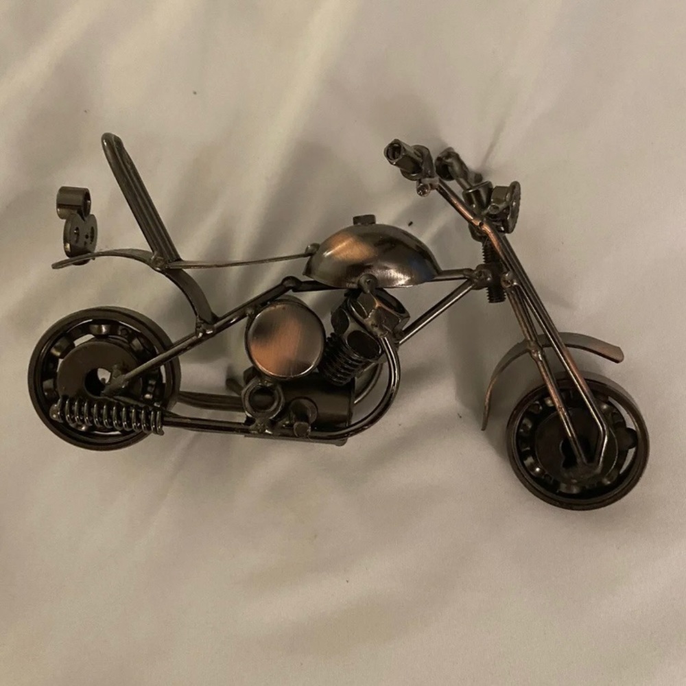 Metal Motorcycle paper weight - art
